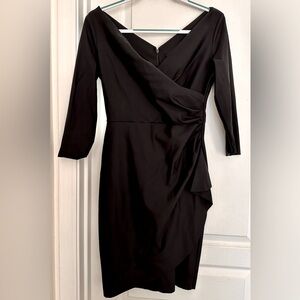 Alex Evenings 8134228 - Quarter Sleeve V-Neck Drape Waist Formal Dress